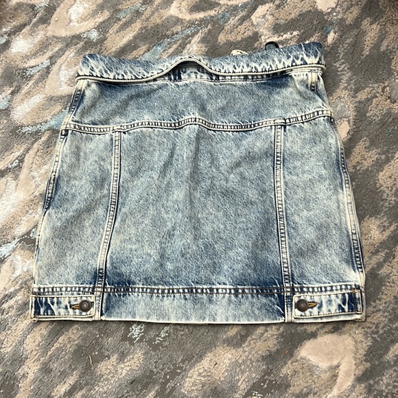 HM x Moschino Denim Skirt Deconstructed Size 34 Italy - Picture 6 of 6